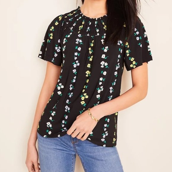 Ann Taylor Tops - NWT Ann Taylor Smocked Floral Blouse Sz Small